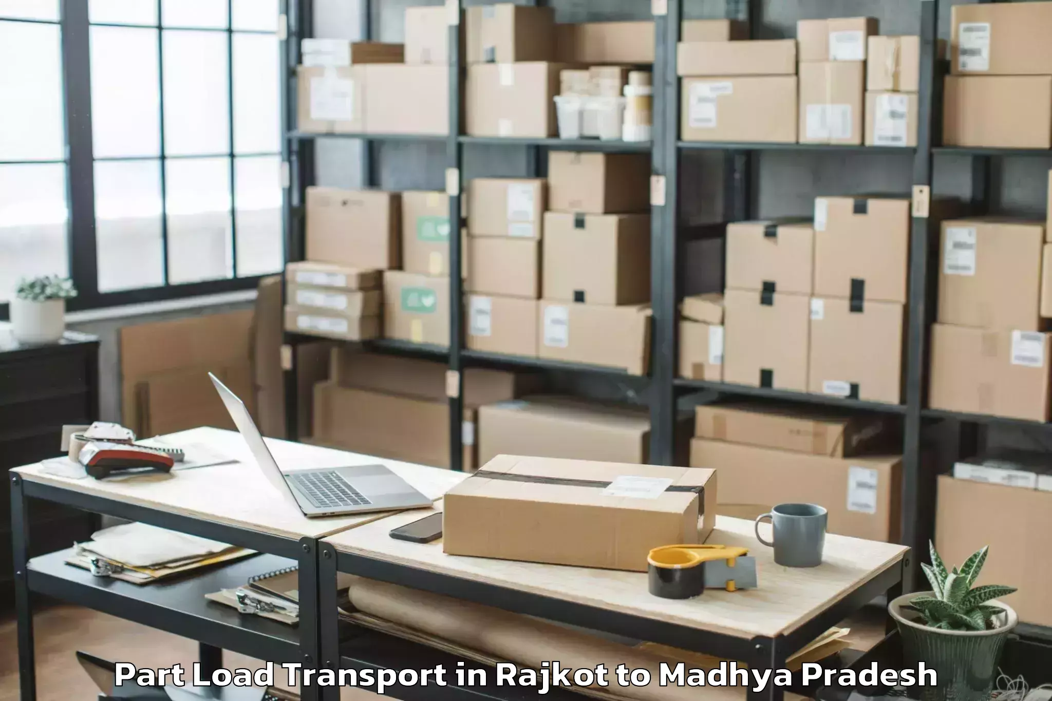 Easy Rajkot to Dabra Part Load Transport Booking